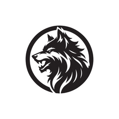 werewolf vector silhouette clip art logo design