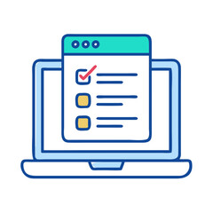 Fototapeta premium Creative Online Exam Icon