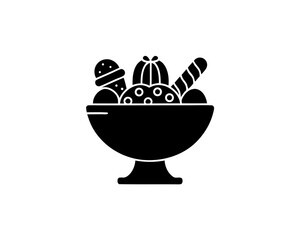 creative details Sweets Bowl Icon Vector Illustration