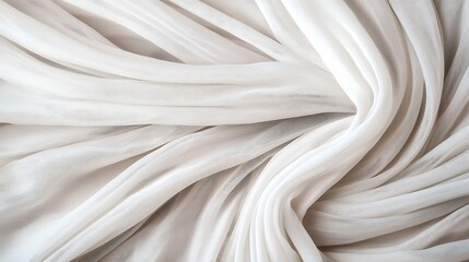 Fototapeta premium Elegant White Fabric Texture: Soft Waves and Subtle Folds for Backgrounds and Creative Design Projects, Use.
