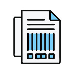 Document Page Barcode Blocks Icon Design