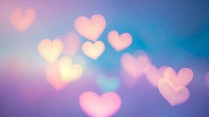 Vibrant small heart bokeh representing the theme of love