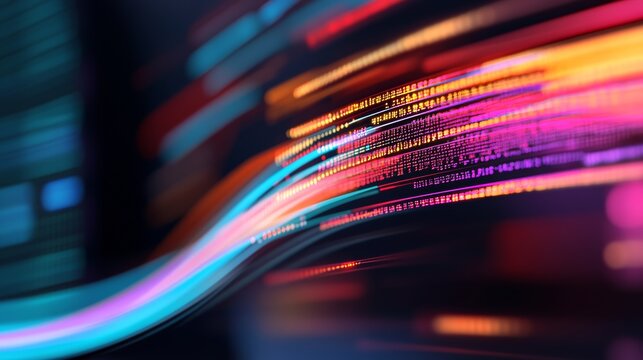 A dynamic coding environment on a laptop screen, showing lines of Python and R code for data science applications,