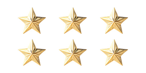 Pack Star Set in Different Poses on Transparent Background for Cosmic, Festive, and Decorative Designs