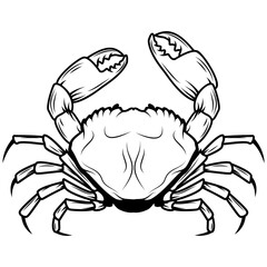 crabs. Label or emblem design template. Seafood. Vector illustration.