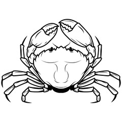 crabs. Label or emblem design template. Seafood. Vector illustration.