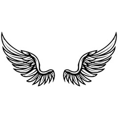 vintage vector wings isolated on white background. Design