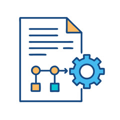 Document Flowchart Gear Icon Design