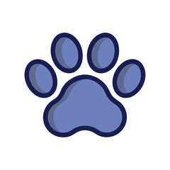 Obraz premium Cat paw footprint vector art on white background,