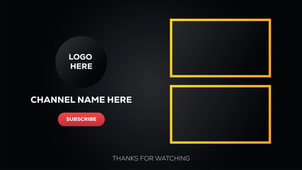 Modern YouTube End Screen Template | Clean and Professional Video Outro Design