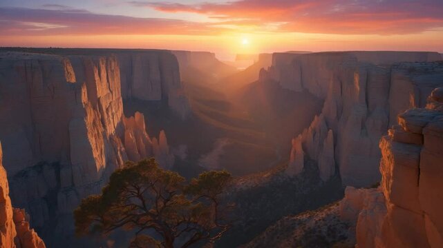 Sunset over the cliffs