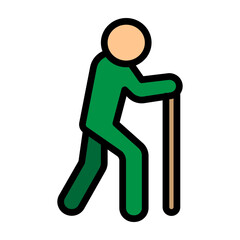 Elderly Person Vector Filled Icon Design 