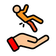 Fall Prevention Vector Filled Icon Design 