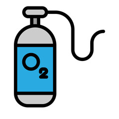 Oxygen Tank Vector Filled Icon Design 