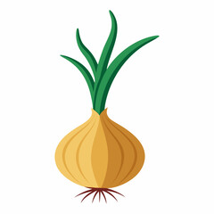 Onion and tree vector art illustration