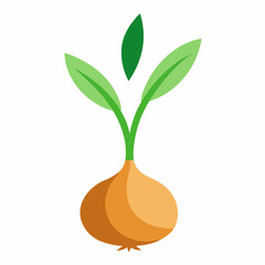 Onion and tree vector art illustration