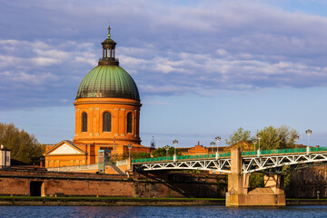 Dome of the Chapel of Saint-Joseph de la Grave and Pont Saint-Pierre, seen from the quays of the...