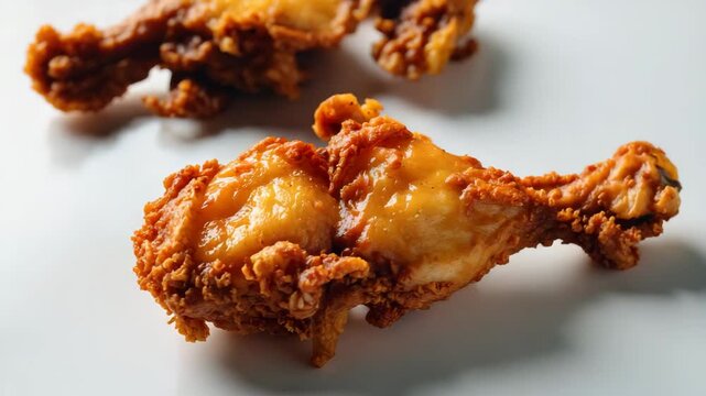 Fried chicken with a spicy twist on a simple backdrop.