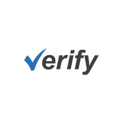 typography text verify logo design graphic vector 