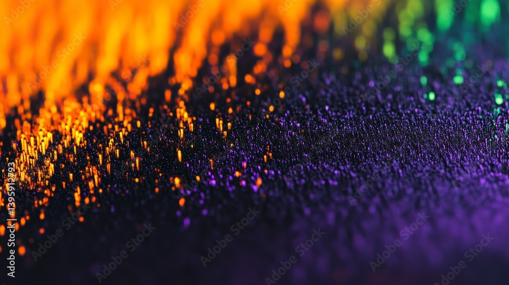 Wall mural abstract vibrant multicolored texture background with blurred fiery orange, purple, and green tones.