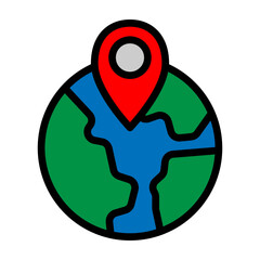 Geographical Vector Filled Icon Design