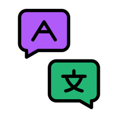 Multilingual Vector Filled Icon Design