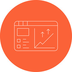Graph indication card single vector icon