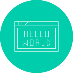 Hello World Program single vector illustration icon