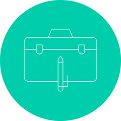 Obraz premium Briefcase and Pen single vector illustration icon