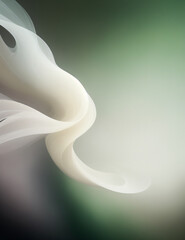 abstract liquid wave - abstract dark green smoke background - Generative AI