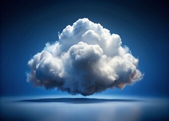 Naklejka premium Isolated White Cloud, Long Exposure, Atmospheric, Fluffy, Sky