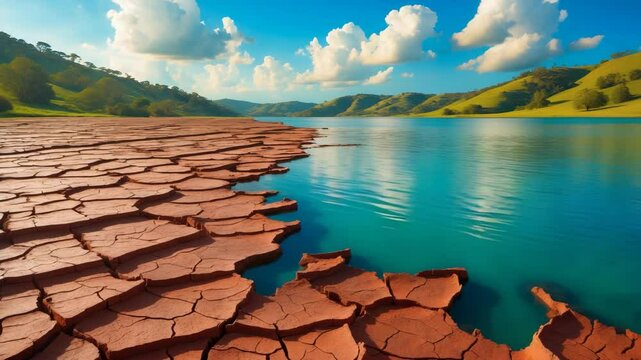 Arid soil with limited moisture