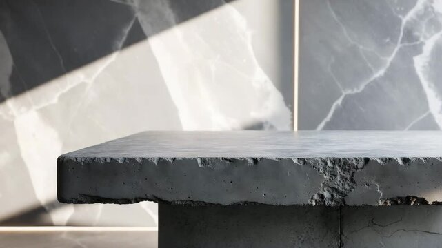 Contemporary grey limestone textured background illuminated by white light, polished blank wall covering. Elegant gray concrete stone tabletop desk view concept with a grunge continuous effect,