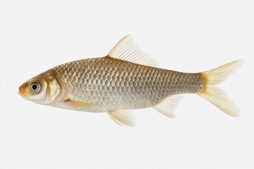 Fototapeta premium isolated fish on pristine white background with ample copy space