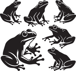 Fototapeta premium animal pose with different style silhouette victor isolated on the white background.