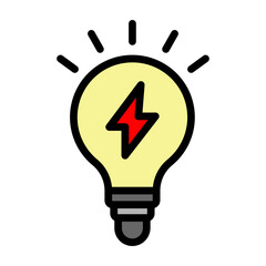 Light Bulb Vector Filled Icon Design