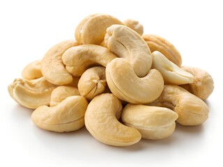 Fototapeta premium Cashew Nuts Pile on White Background