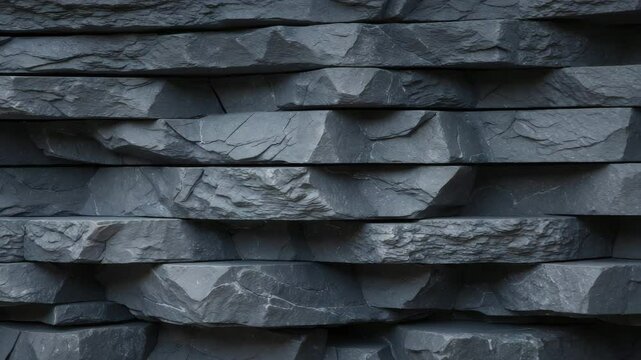 Edited collage of grey rocky mountain cliff surface texture. Backdrop for banner or texture for 3D mapping.