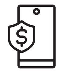 Secure Payment  line icon