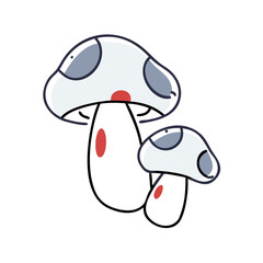 Two mushrooms in eco flat illustration