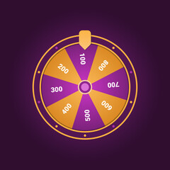 Spinning Prize Wheel Vector, Casino or Contest Element