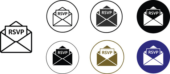  Collection of RSVP Invitations with Envelope in Multiple Color Variations