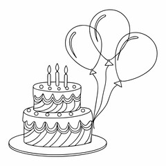 birthday cake with candles	