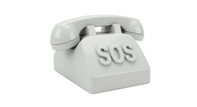 Isolated White SOS Phone