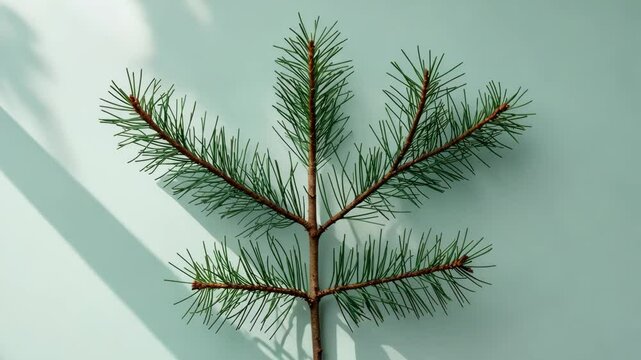 Spruce branches positioned in front of a background