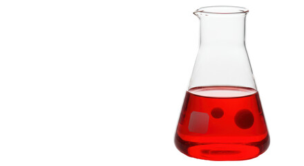 Isolated Erlenmeyer Flask with Red Liquid