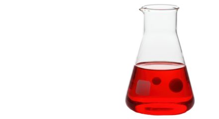 Isolated Erlenmeyer Flask with Red Liquid
