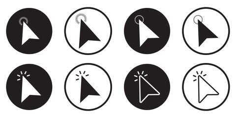 hand click icon set. contain cursor, pointer, touch screen finger icon symbol sign. vector illustration