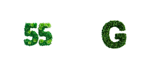 55G eco logo symbol, nature design concept, cut out transparent