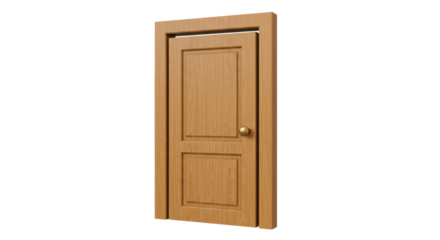 Isolated Wooden Door